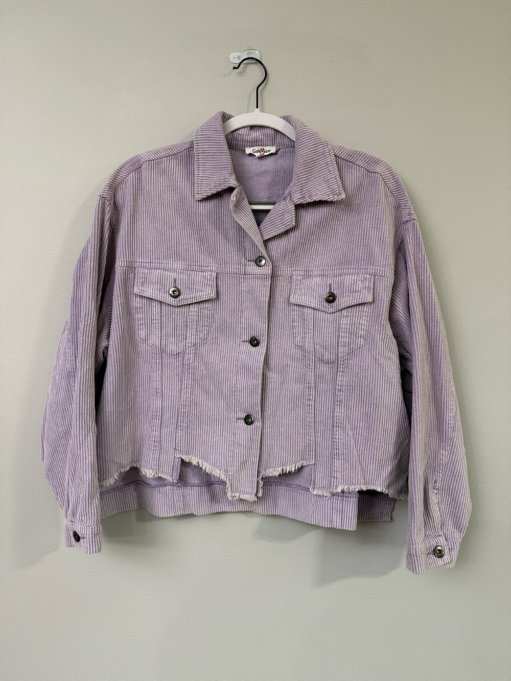 Corduroy Cropped Jacket - Lavender Purple